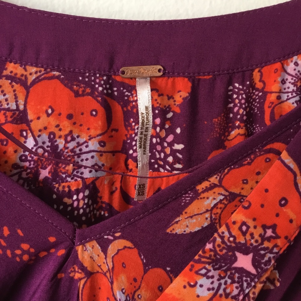 Free People Purple Tuscan Dreams Blouse XS - Picture 7 of 10